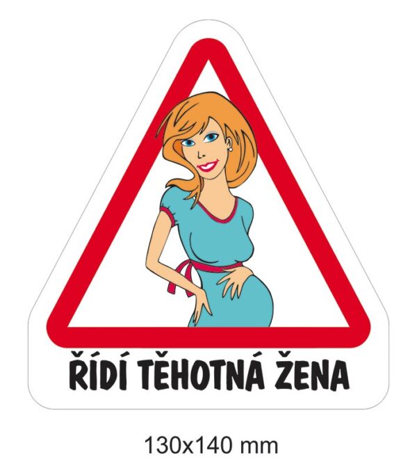Samolepka  Řídí těhotná žena
