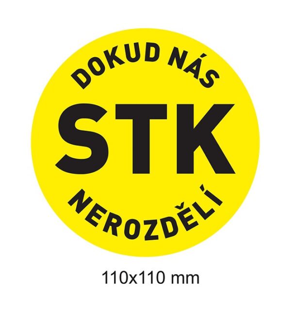 Samolepka Dokud nás STK nerozdělí (žlutá)