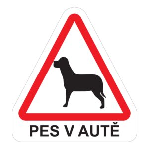 Samolepka Pes v autě