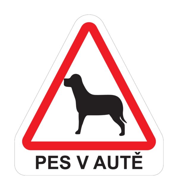 Samolepka Pes v autě