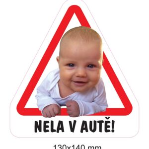 Samolepka Dítě v autě - vlastní foto a text