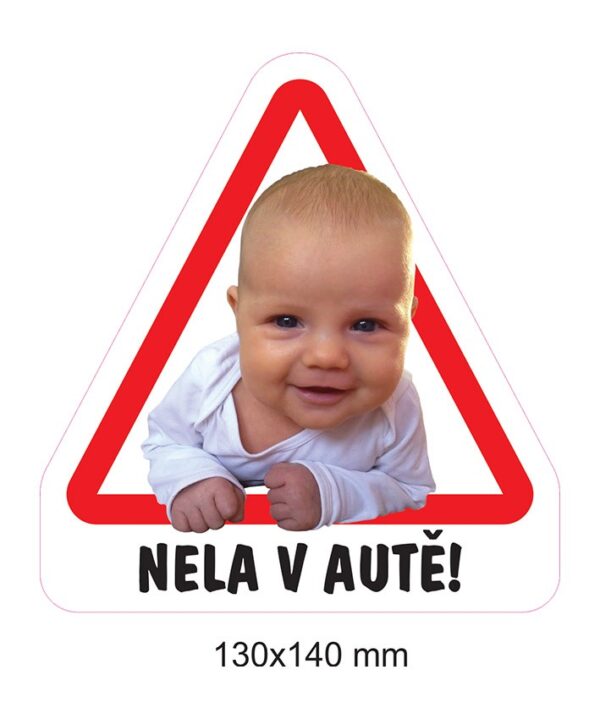 Samolepka Dítě v autě - vlastní foto a text
