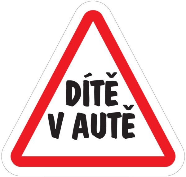 Samolepka Dítě v autě - text