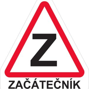 Samolepka značka Začátečník s textem