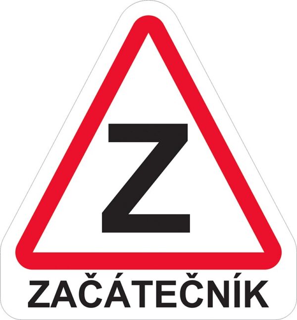 Samolepka značka Začátečník s textem
